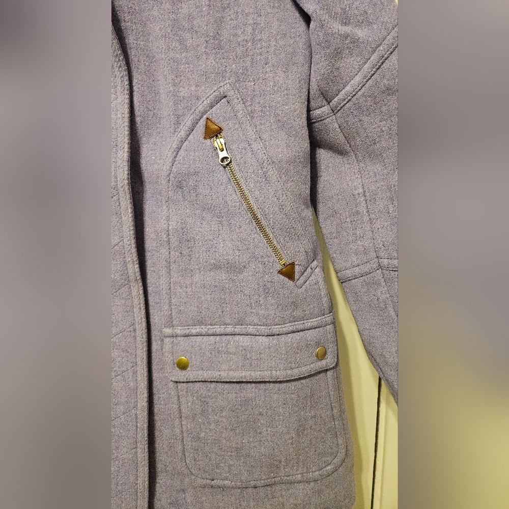 NWOT JCrew Chateau Parka Italian Stadium Cloth Wool Coat Sz 8 HTHR FRNCH PURPLE - Picture 5 of 11